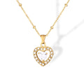 INS Luxury Gem Heart Pendant Necklace Hot Sale Stainless Steel Jewelry for Women for Parties Anniversaries Dropshipping
