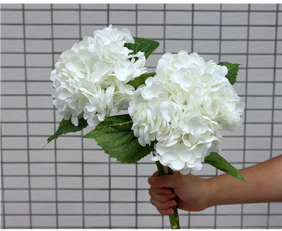 Customization Big Real Touch Silk Artifical Hydrangea for Wedding Centerpiece Flower Decoration