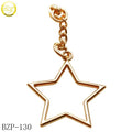 Custom Bags Hollow Star Shape Puller Charms Backpack Metal Decoration Gold Logo Zipper Type Reflective Zip Puller with Chain MegaBDM