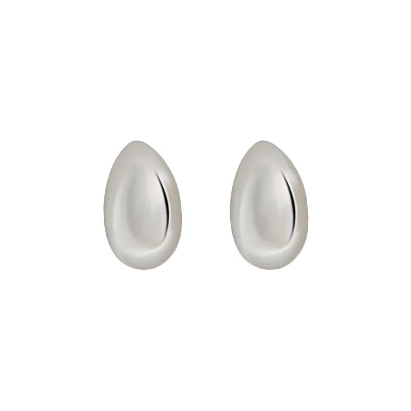 New Design S925 Sterling Silver Simple Style Oval Stud Earrings 925 Silver Jewelry for Women  EL066