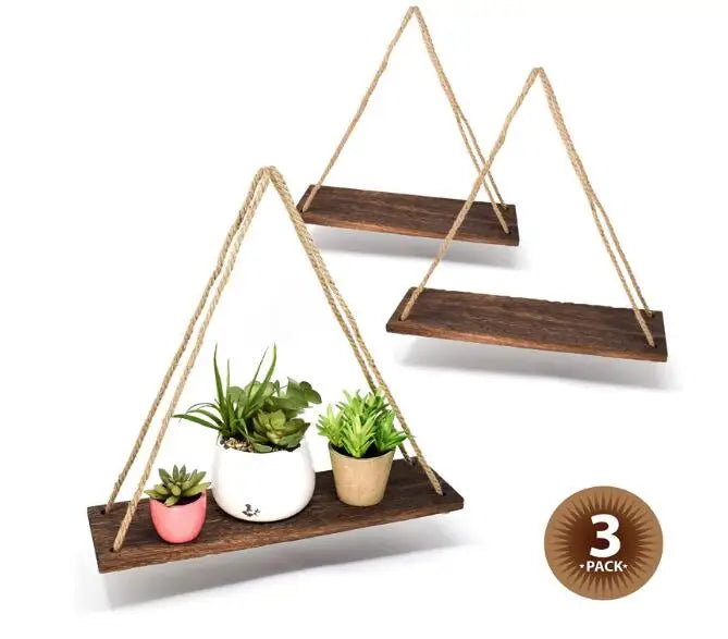 Modern Rustic Home Decor 3-Tier Wall-mounted Wood and Metal Shelf Wall Decor with Antique OEM Item Black DIY Style