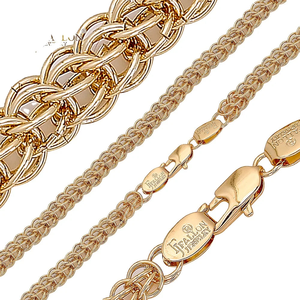 FJ Fallon Fashion Jewelry Bismarck Rolo Link Chain Plated in Rose Gold Brass Based