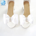 Popular White Bowknot Rhinestone Shoe Clips Decoration Ladies Kids Hair Accessories