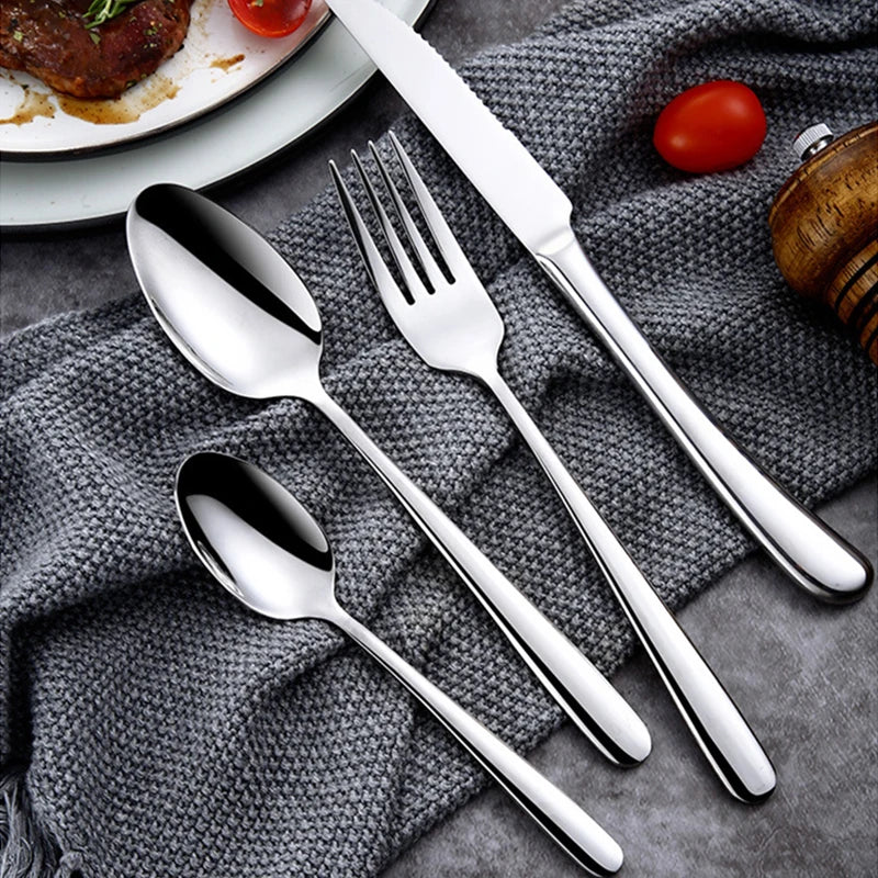 Hongda Wholesale Stainless Steel Cutlery Western Elegance Flatware Set-Spoon Fork Knife Japanese Contemporary Style Factory