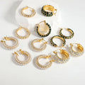 18K Gold Plated Stainless Steel Earrings Fashion Women Luxury Designer Jewelry Rainbow Cubic Zirconia Hoop Huggies Earrings 2023