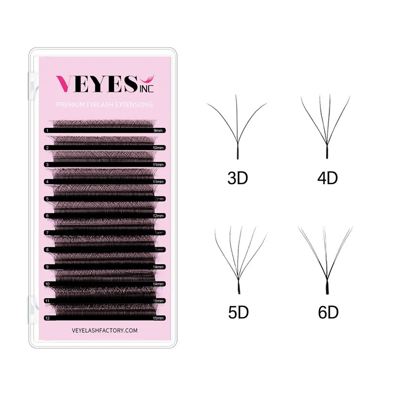 Veyes Inc W Shape Extensions Veyelash Automatic Flowering Bloom 3D 4D 5D 6D Premade Fans Natural Soft Dense Individual Matte YY