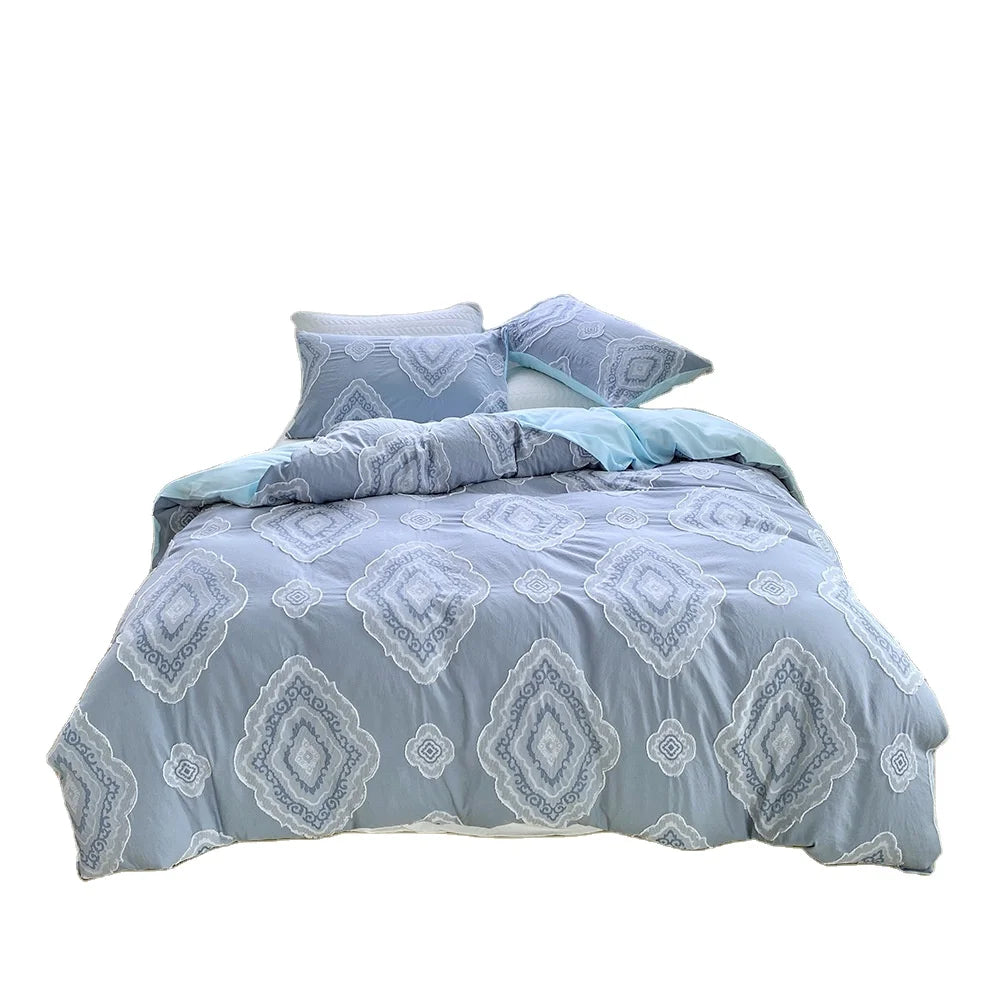 Tax Reduction Luxury Modern 100% Polyester All-Season Customizable Three-piece Quilt Cover Pillowcase Home Bedroom