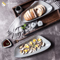 Modern Irregular Grey Color Glaze Matte Ceramic Eco-Friendly Color Enamel Restaurant Crockery Porcelain Deep Plate