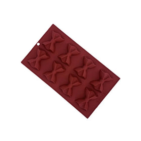 BPA Free Non-stick 8 Cavities Bowknot Shape Ice Cube Trays Silicone Chocolate Cake Fondant Molds