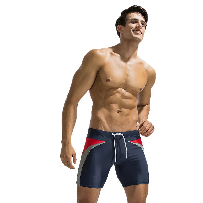 GZFZ-A8107 Men's Sexy Color Blocks Fashion Simple Beach Surfing Swimwear Shorts