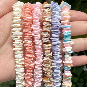 Natural Colorful Shell Beads Seashell Square Spacer Beads for Jewelry Making Handmade DIY Bracelet Necklace Accessories 15