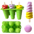 6 Cavity Love Rotating Ice Cream Mould Food Grade Silicone Mold with Lid with Wooden Stick Stripe Shaped Popsicle Ice Cream Tool