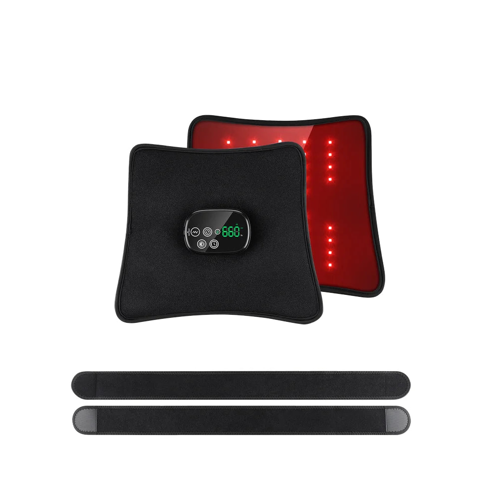 Wireless Infrared LED Vibration Red Light Therapy Massage Belt 5000mAh Lithium Battery 4 Vibration 3 Timing 660nm/850nm