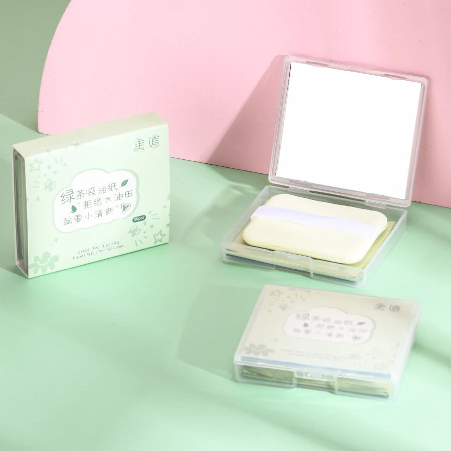 Green Tea Eco-Friendly Portable Facial Oil Blotting Sheets Oil-absorbing Paper for Face and Oily Skin