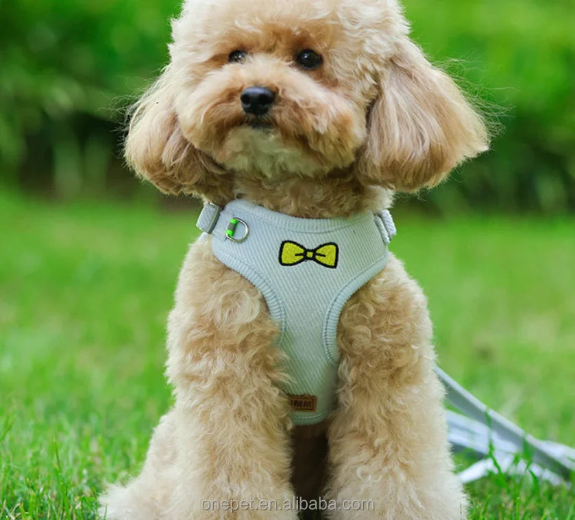 Wholesale New Premium Pet Accessories Luxury Corduroy Dog Harness Vest Padded Feature Breathable Simple Style Scarf for Cats