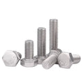 DIN933 304 Stainless Steel Hexagon Head Full Thread Bolt External Hex Head Fully Threaded Screw Sizes M10 Metric System