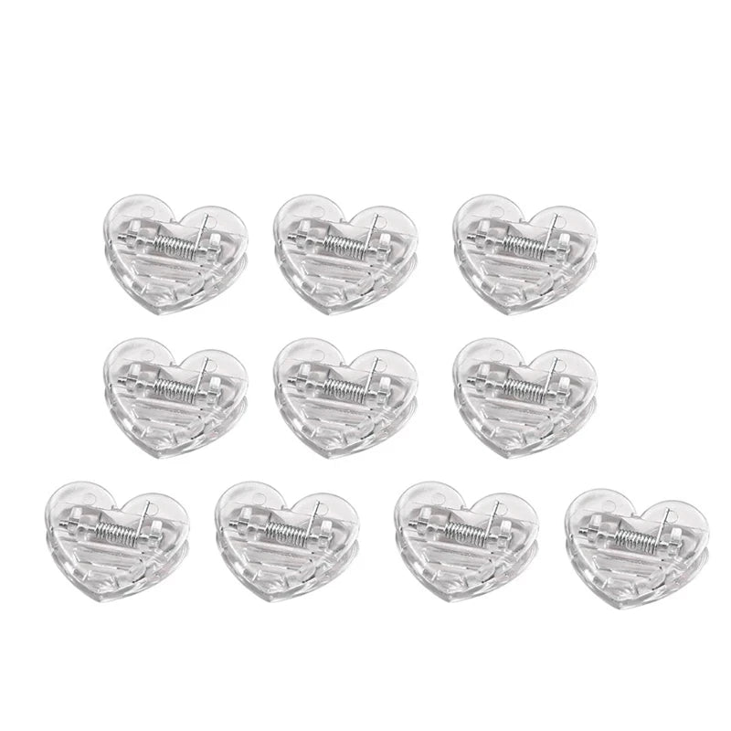 Cute Transparent Heart Shape Love Mini Paper Clips Kawaii Stationery Clear Binder Photos Tickets Notes Letter Clips