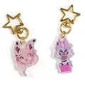 Malaysia Custom Make Printed rainbow Plated Acrylic Charms Cartoon Keychain
