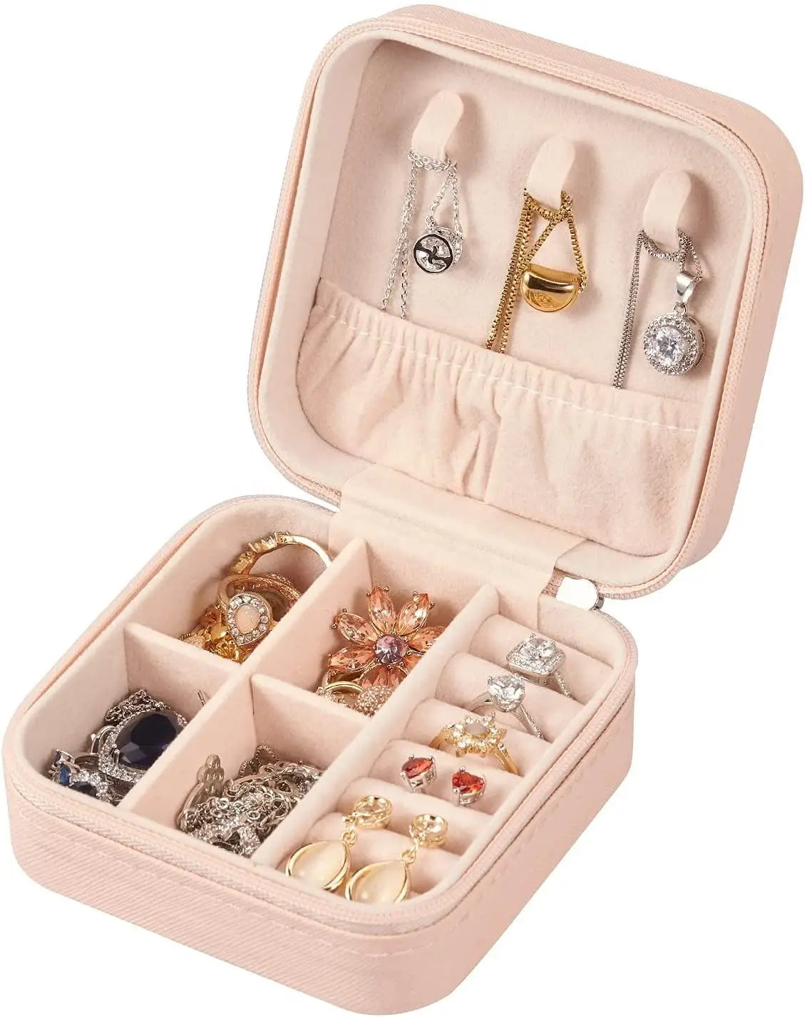 OEM/ODM Custom Print Portable Pu Leather Jewellery Organizer Box Small Travel Jewelry Display Storage Case