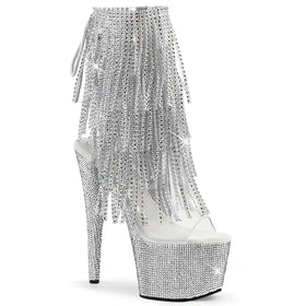 New 17 cm High Heels Low Heels for Stage Dinner Crystal Diamond Rhinestones 7 Inch Open Toe High Heels Night Club Ankle Boots