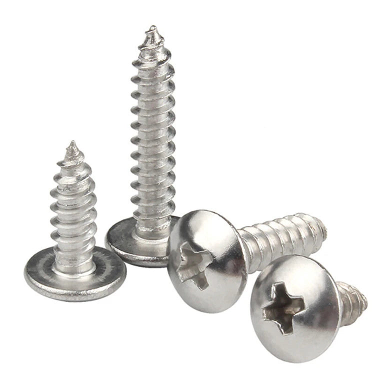 M2 M2.3 M2.6 M3 M4 M5 M6 #6 #8 #10 A2 Stainless Steel 304 Wood Truss Head Screws Phillips Mushroom Head Self Tapping Screws