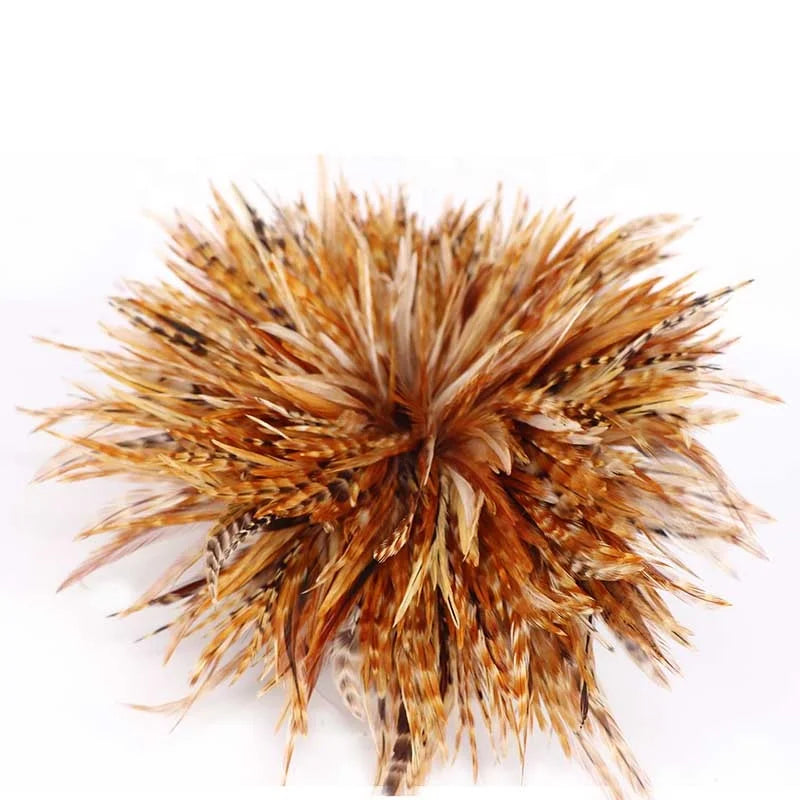 Manufacturer Wholesale 6-8 Inch Red Chicken Rooster Feathers Patterned and Washed for Crafts DIY Earrings Jewelry