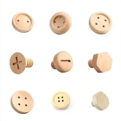 Custom CNC Machining Services for Wooden Parts Wood Turning and Laser Cutting for Buttons & Plugs