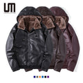 Liu Ming Good Quality Trends 2024 Autumn Winter Men Clothes Hooded Pu Leather Jacket Fleece Plus Size Coats