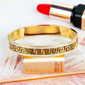 Fashion Men's and Women's Jewelry Gift Accessories Diamond-encrusted Hollow-out Great Wall Pattern Stainless Steel Bracelet