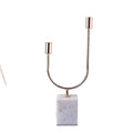Excellent Pillar Golden Candle Stick Holder Ceramic Marble Stone Square Candle Jars Candlestick Holder