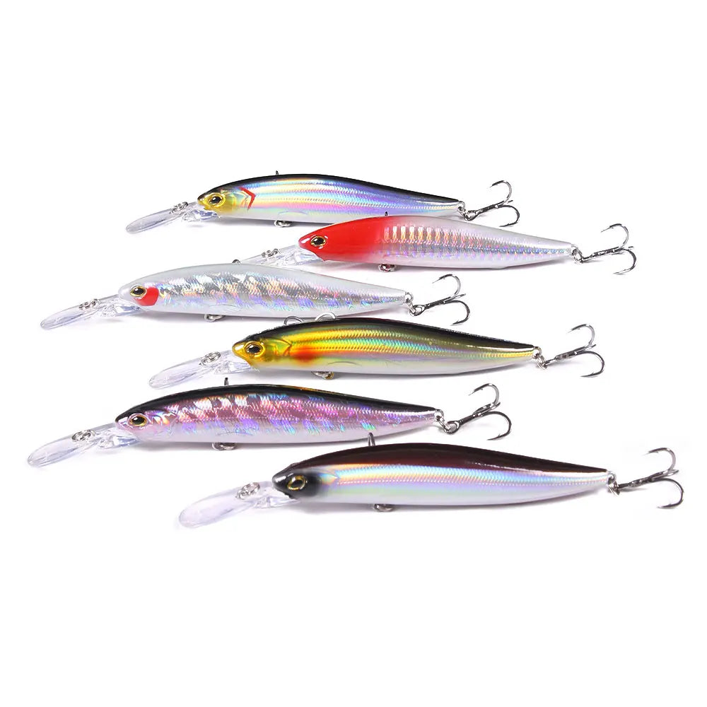 OEM 15.5g Minnow Fishing Bait 130mm Cast Minnow Lures Deep Dive Minnow Lure