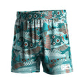 Elastic Waist Men's Surfing Board Shorts Sun Protective Sublimation Print Fishing Wading Casual Wear