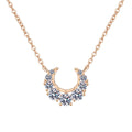 Wholesale High Quality 925 Sterling Silver 0.66Carat Moissanite Crescent Smile Diamond Jewelry Necklace for Women Daily Life