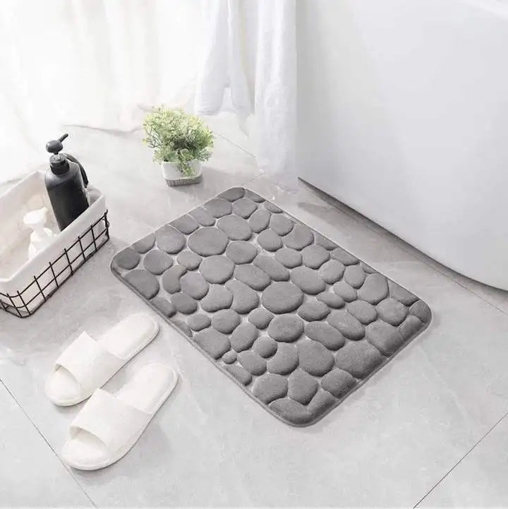 Black Memory Foam Bath Mat ultra Soft Non slip Bathroom Rug Machine Washable Fast Drying Bathroom Mat for Shower
