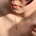 Delicate Light Luxury Stainless Steel  Sparking Round Zircon Pendant Necklaces for Women Men Valentine Jewelry Gift