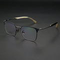 Natural Ox Horn Eyeglasses Half Frame Eyeglass Pure Titanium Optical Glasses Frame Black Men's Mirror Frame Horn Eyeglasses