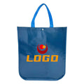 Custom Logo Lemon Durable Eco-Waterproof PP Laminated Non-Woven Tote Shopping Bag Button Closure with Curved Corners