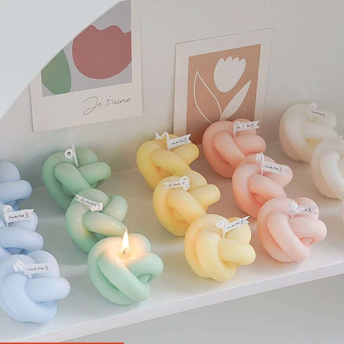 Creative Decorative Coarse Hair Knot Aromatherapy Candle Hand Modelled Paraffin Wax for Christmas New Year Chinese New Year