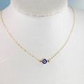 2025 Hot Sale Charm Women Necklace Fashion Blue Evil Eyes Necklace Simple Custom Gold Plated Necklace Jewelry