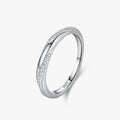 Ailmay Solid 925 Sterling Silver Clean Zircon Geometric Design Stackable Finger Ring for Women Fashion Party Jewelry Gift