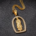 2025 Twinkle Hot Luxury Virgin Mary Necklaces Virgen Mary Necklace CZ Diamond Pedant Charm Stainless Steel Gold Plated