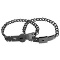 Stainless Steel Couple Bracelet with a Pair of Concentric Interlock Men and Women Heart-shaped Bracelet