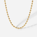MICCI Wholesale Custom Stainless Steel Jewelry 18K PVD Gold Plated Oval Rice Bead Link Chain Necklace for Women