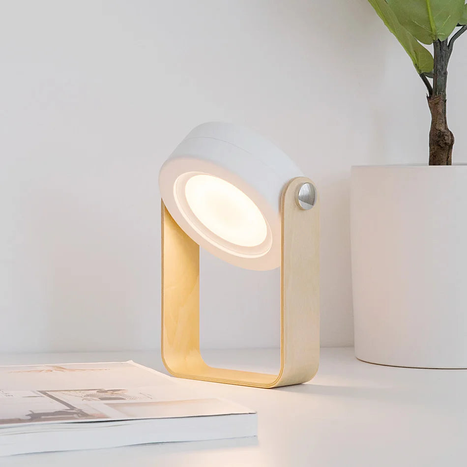 OEM Logo Night Time Walking LED Light Lantern Pendant Lamp with Modern Style Portable Wood Handle and LED Night Light