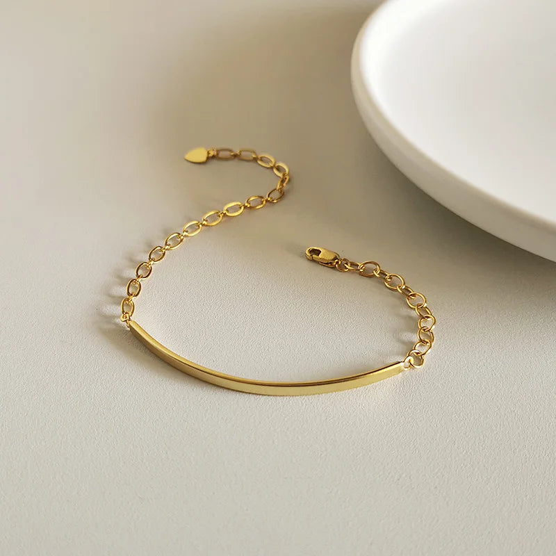 Fashion Jewelry Chain Bracelet Woman 18K Gold Plated 925 Sterling Silver Bracelets Bangles