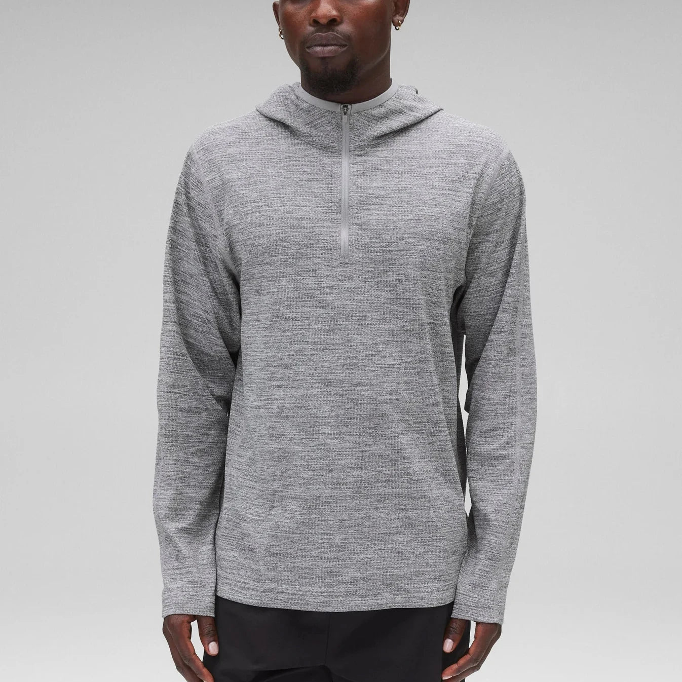 New Trend Men's Breathable Heather Mesh Hoodies Lightweight Quarter Zip Raglan Sleeve Hoodies