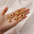 Stainless Steel Balloon Letter Necklace Tarnish Free Alphabet Letter Pendant Necklaces Simple Minimalist Jewelry