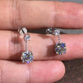 Huitan Jewelry 18K Gold Plated Silver Rose Gold Round Diamond Zircon Drop Huggies Fashion Earring for Women