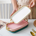 American Style Eco-Friendly Customized Pattern Bone China Dinner Plate Red Color Household Use