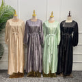 Loriya 2pcs Modest Set EID Womens Dresses Muslim Fashion Beads Open Abaya Women Muslim Dress Elegant Turkey Dubai Abaya